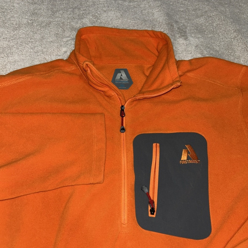 Eddie Bauer First Ascent Fleece 1/2 Zip Pullover Men's Large Orange
